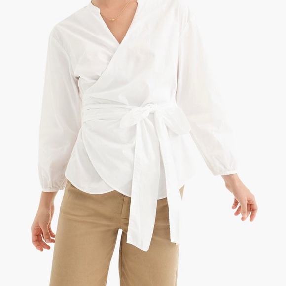 J Crew Wrap Style Long Sleeve Blouse - Picture 3 of 8